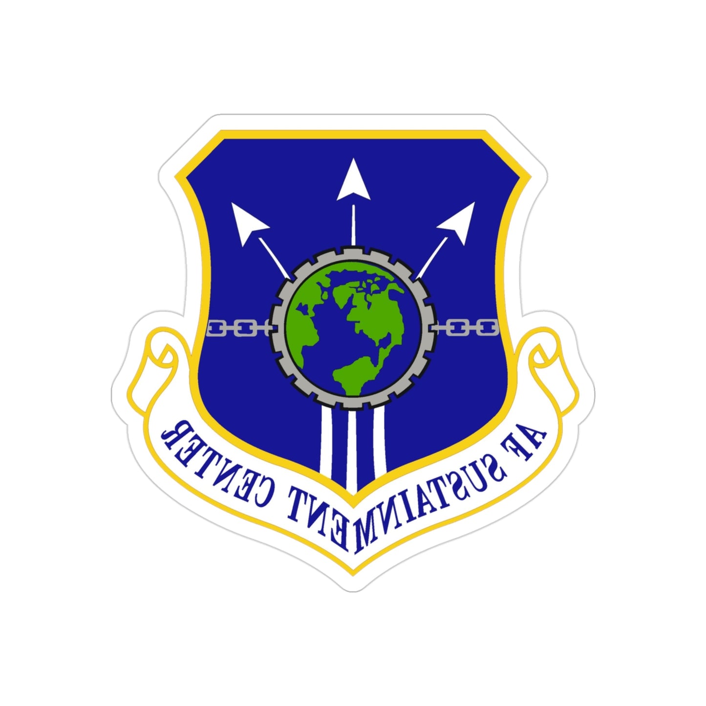 Air Force Sustainment Center (U.S. Air Force) REVERSE PRINT Transparent STICKER-3 Inch-The Sticker Space