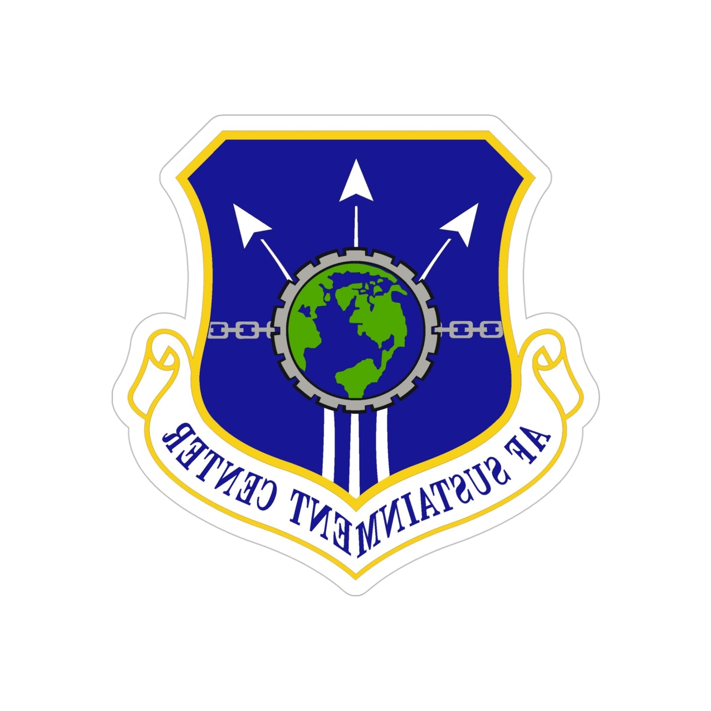 Air Force Sustainment Center (U.S. Air Force) REVERSE PRINT Transparent STICKER-5 Inch-The Sticker Space