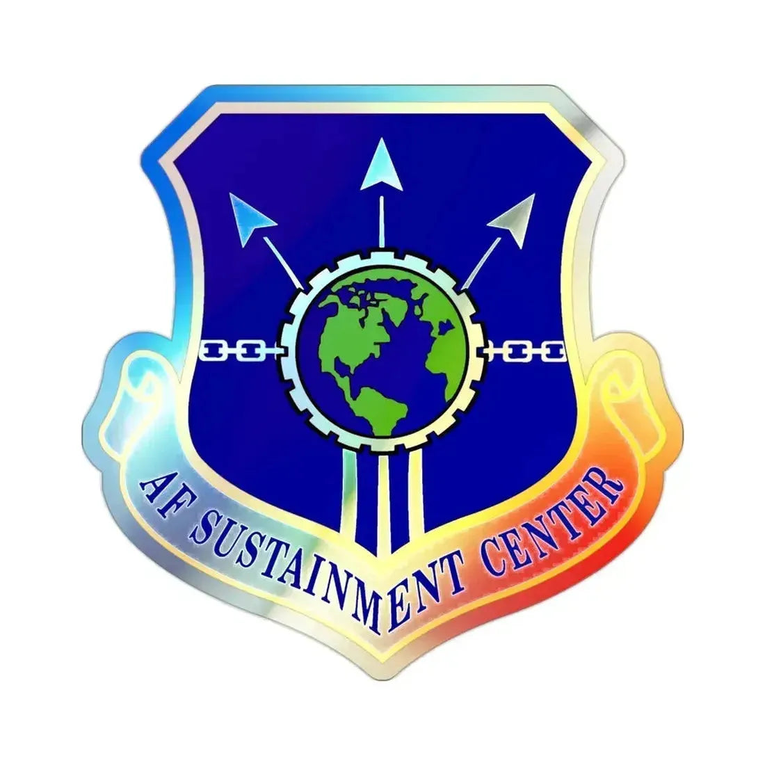 Air Force Sustainment Center (U.S. Air Force) Holographic STICKER Die-Cut Vinyl Decal 2 Inch Holographic - The Sticker Space