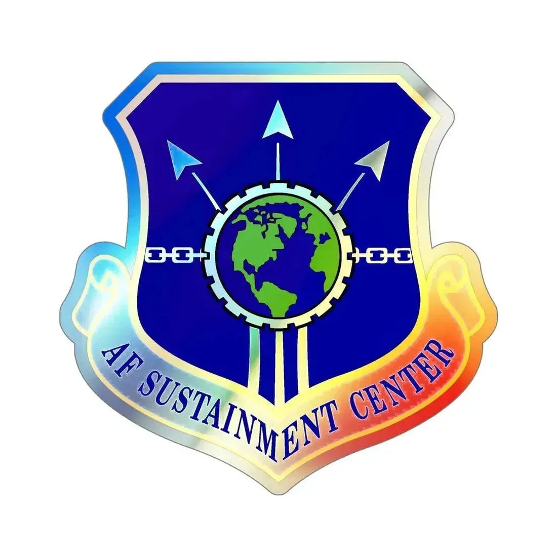 Air Force Sustainment Center (U.S. Air Force) Holographic STICKER Die-Cut Vinyl Decal 6 Inch Holographic - The Sticker Space