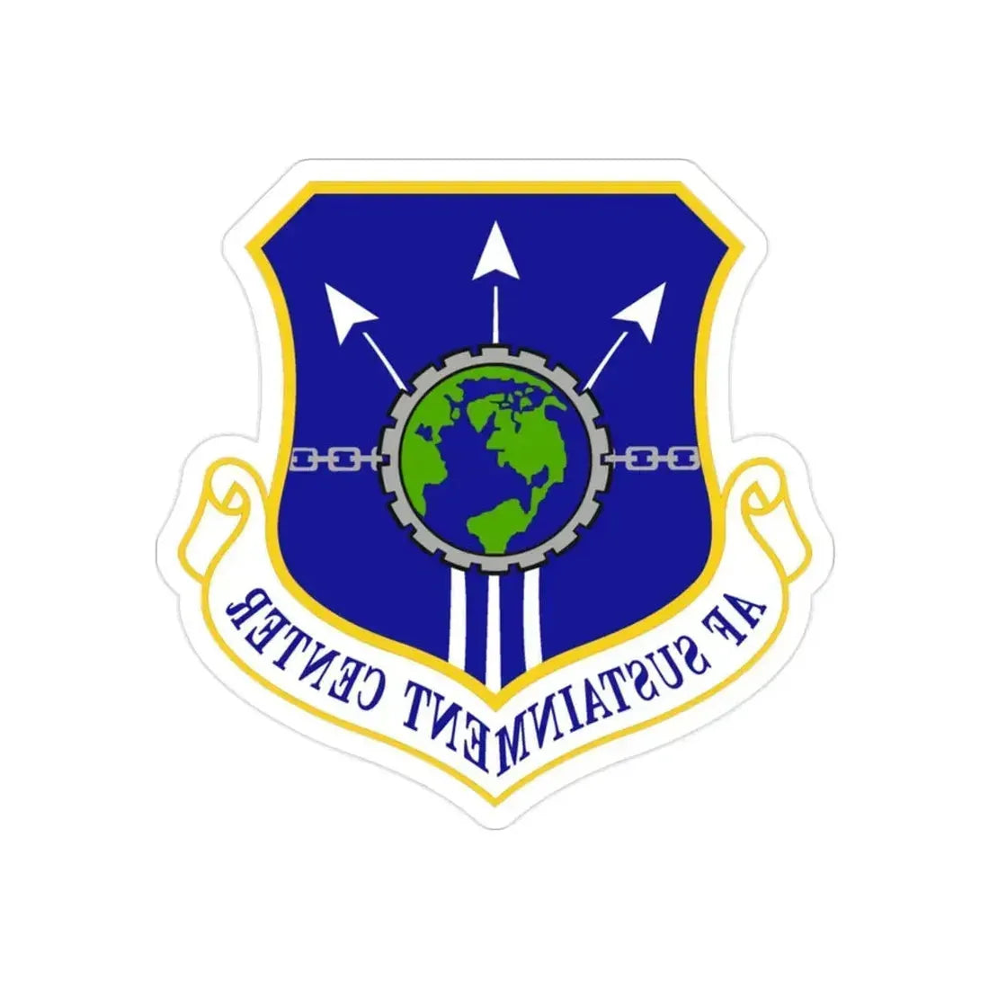 Air Force Sustainment Center (U.S. Air Force) REVERSE PRINT Transparent Die-Cut STICKER 2 Inch Die-Cut Transparent - The Sticker Space