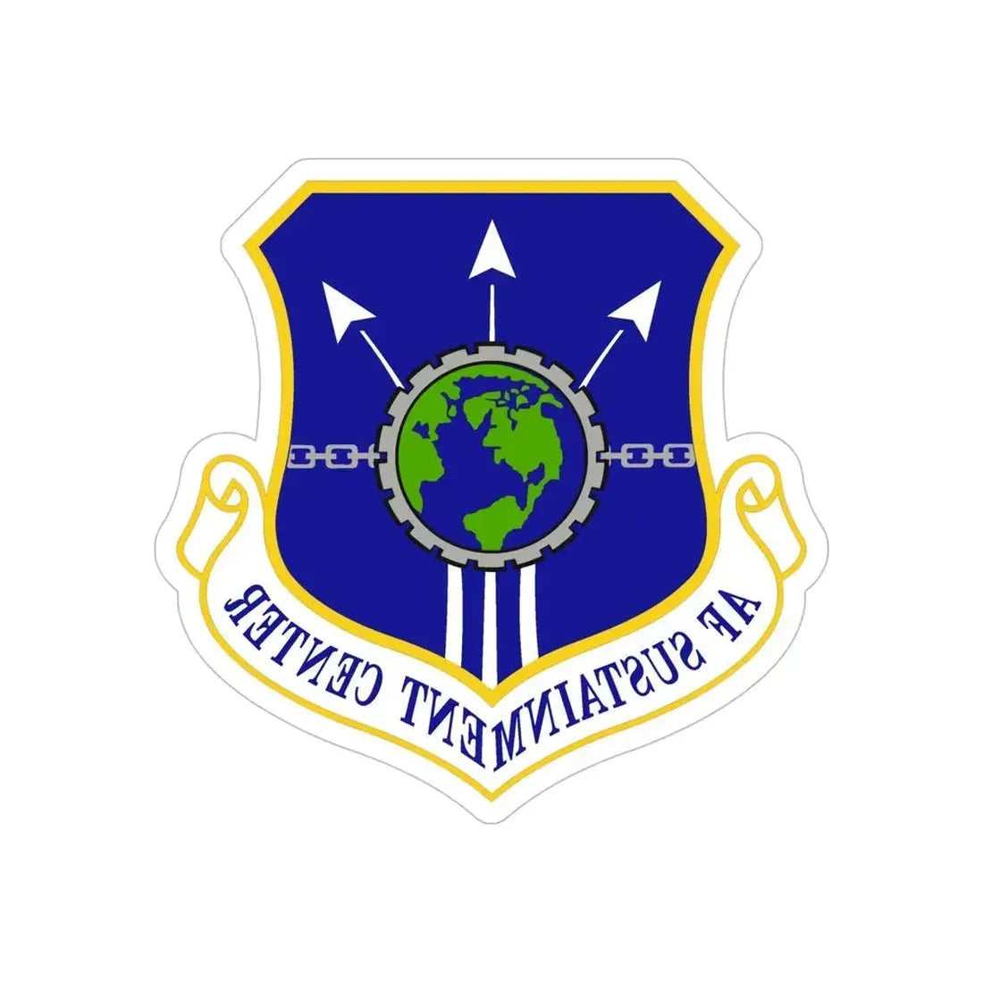 Air Force Sustainment Center (U.S. Air Force) REVERSE PRINT Transparent Die-Cut STICKER - The Sticker Space