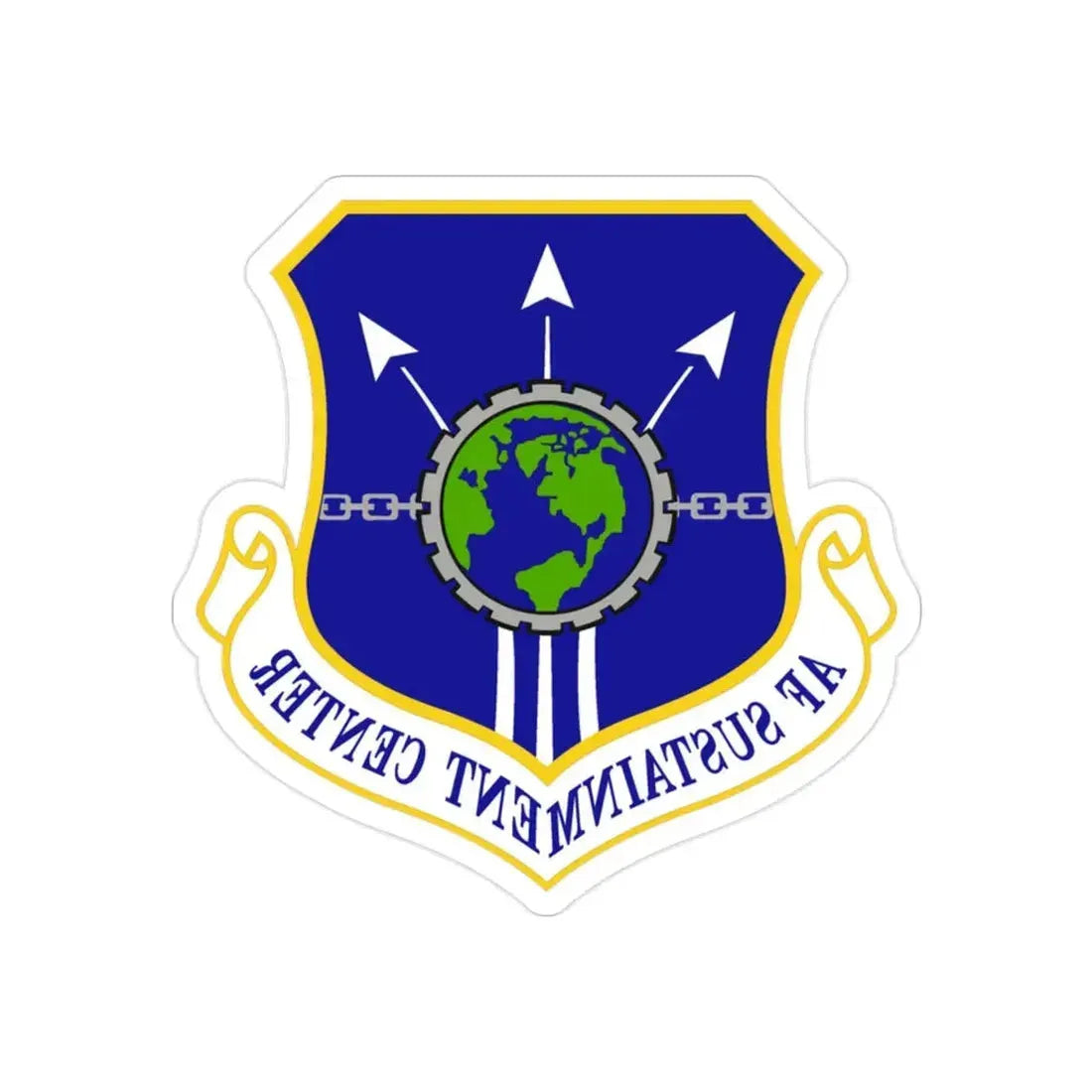 Air Force Sustainment Center (U.S. Air Force) REVERSE PRINT Transparent Die-Cut STICKER - The Sticker Space