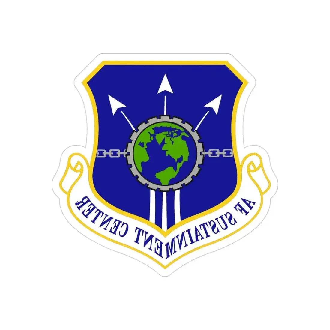 Air Force Sustainment Center (U.S. Air Force) REVERSE PRINT Transparent Die-Cut STICKER - The Sticker Space