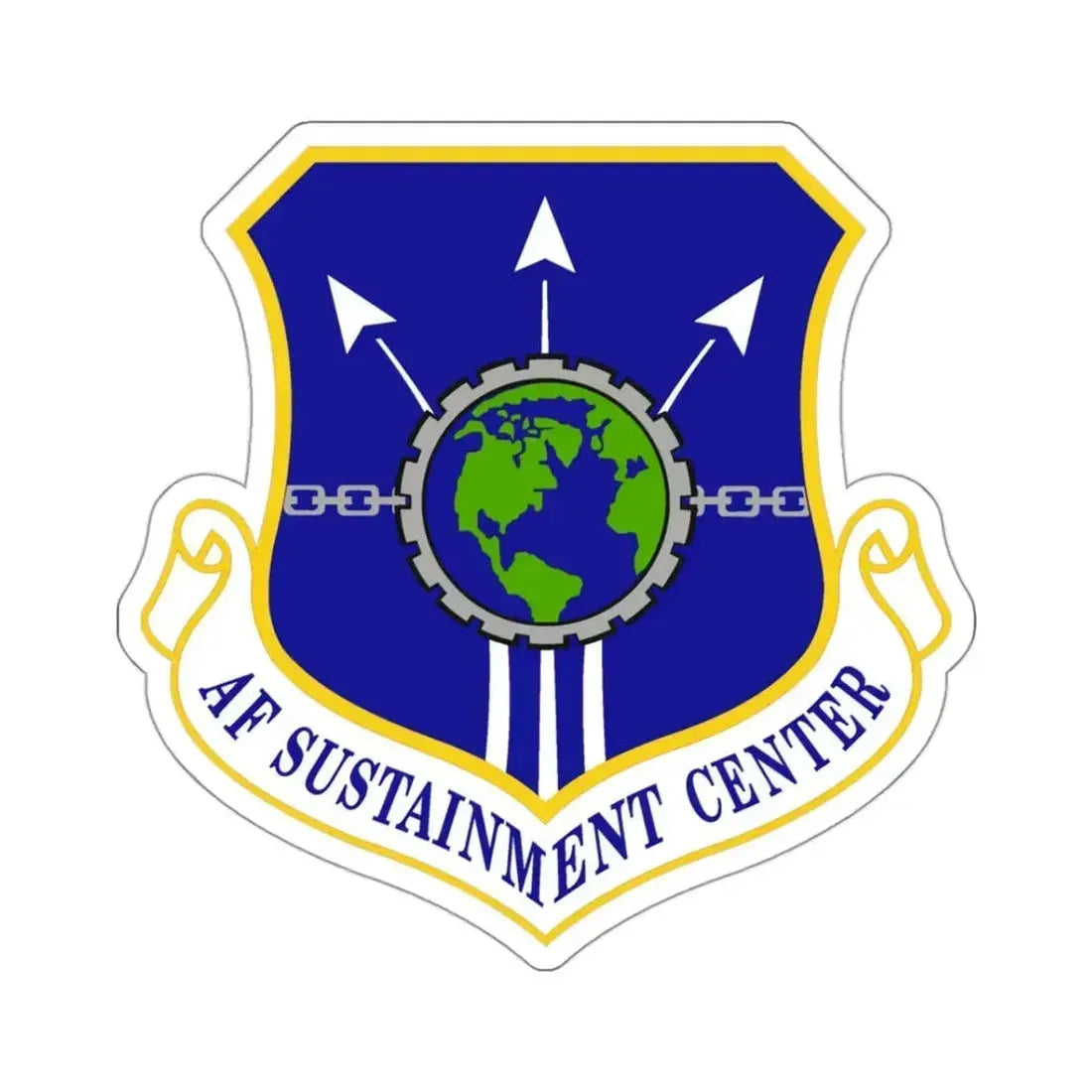 Air Force Sustainment Center (U.S. Air Force) STICKER Vinyl Kiss-Cut Decal 3 Inch White - The Sticker Space