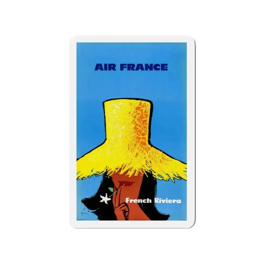 Air France, Travel Poster (1960s) (Magazine Illustration) Refrigerator Magnet 2 Inch Die-Cut - The Sticker Space