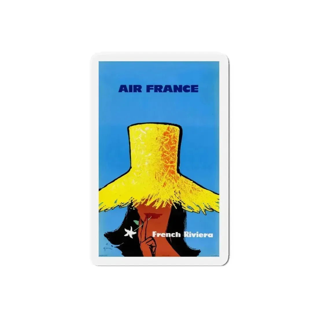 Air France, Travel Poster (1960s) (Magazine Illustration) Refrigerator Magnet 6 Inch Die-Cut - The Sticker Space