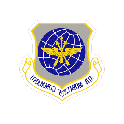 Air Mobility Command (U.S. Air Force) REVERSE PRINT Transparent STICKER-3" × 3"-The Sticker Space