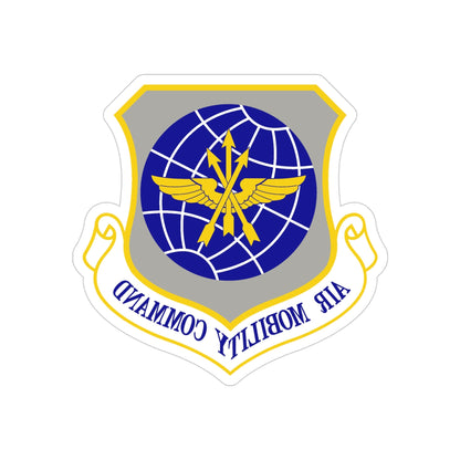 Air Mobility Command (U.S. Air Force) REVERSE PRINT Transparent STICKER-4" × 4"-The Sticker Space