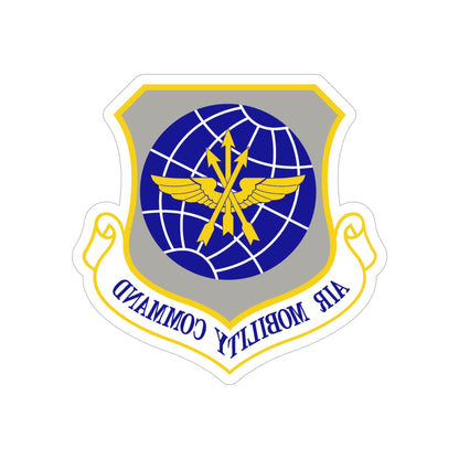 Air Mobility Command (U.S. Air Force) REVERSE PRINT Transparent STICKER-5" × 5"-The Sticker Space