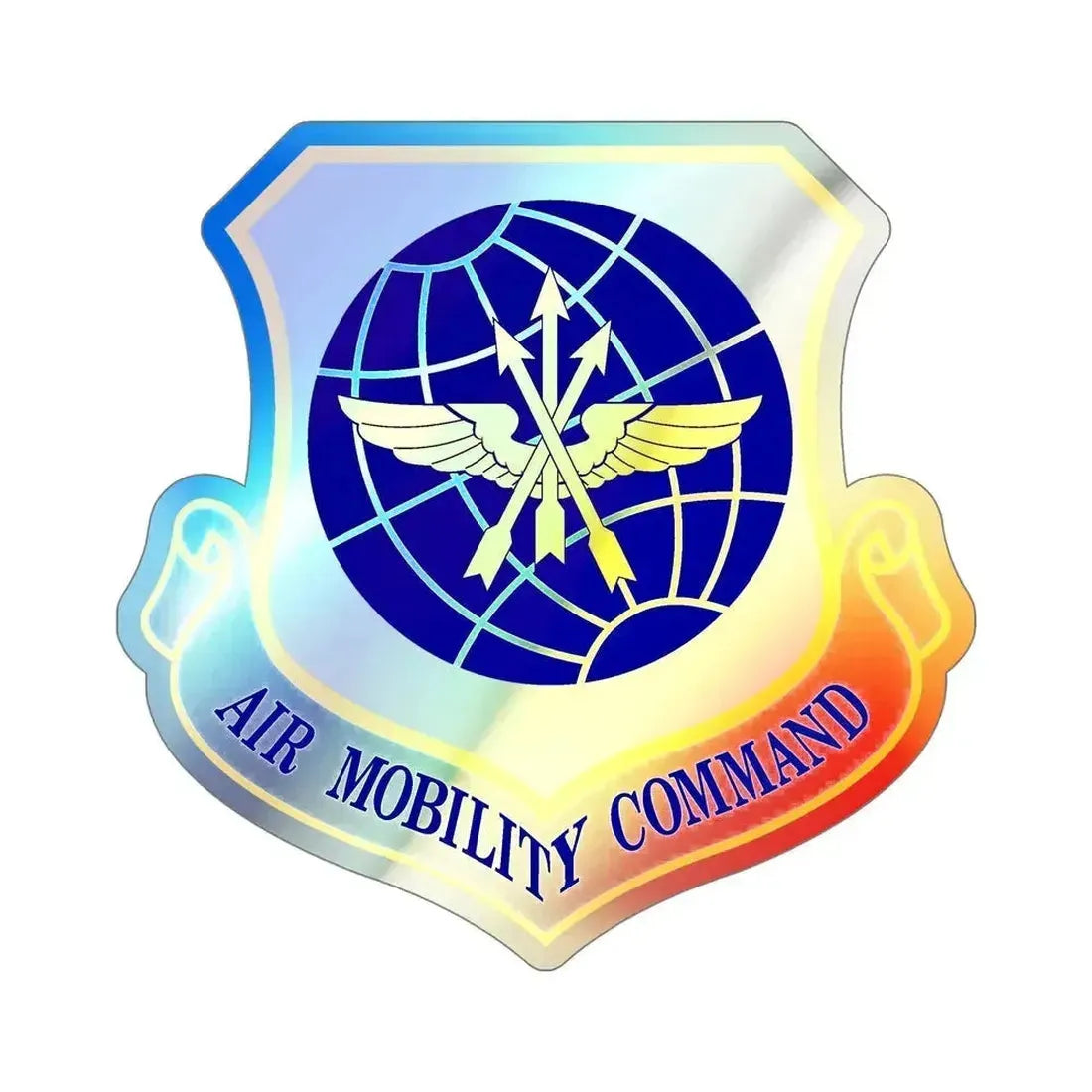 Air Mobility Command (U.S. Air Force) Holographic STICKER Die-Cut Vinyl Decal 6 Inch Holographic - The Sticker Space