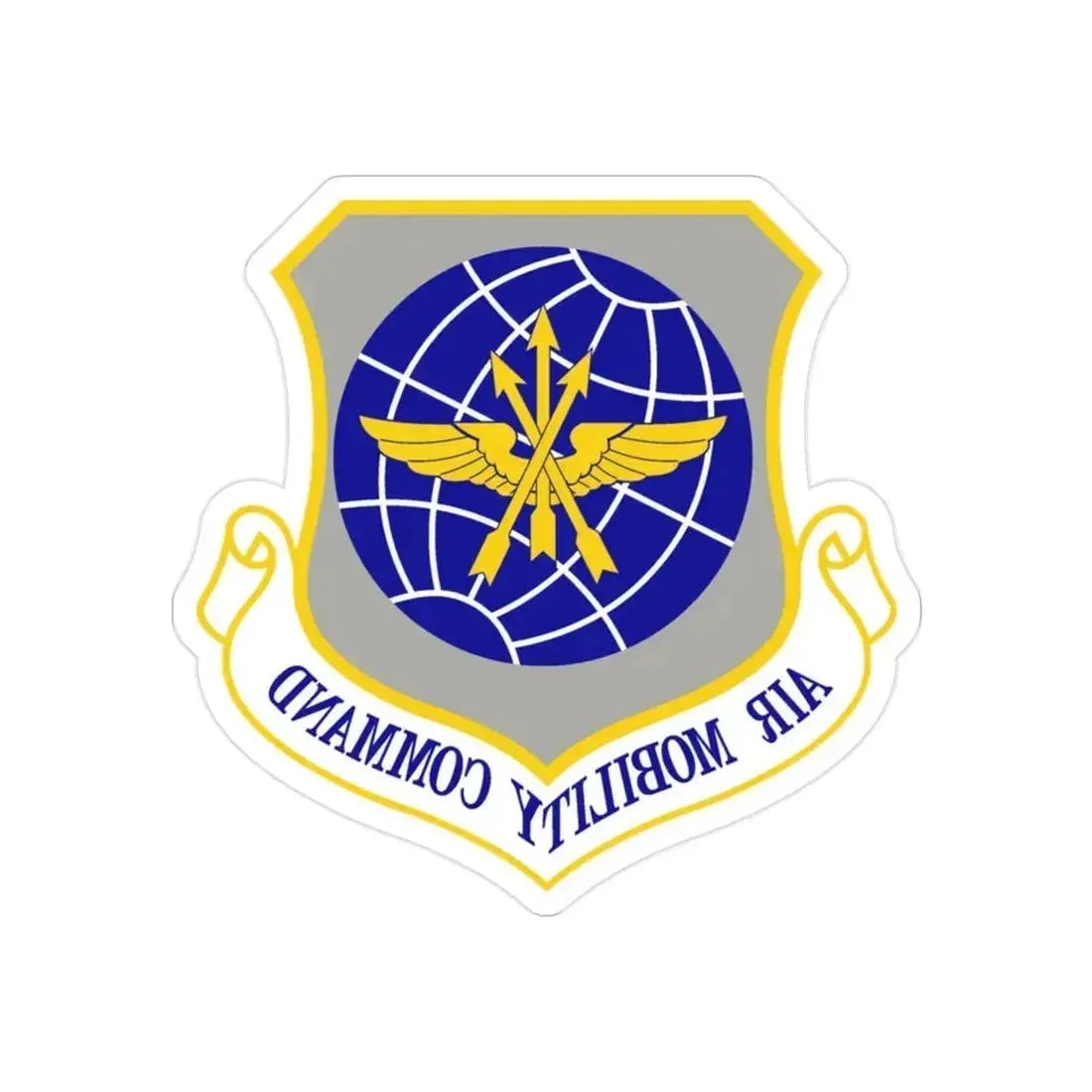 Air Mobility Command (U.S. Air Force) REVERSE PRINT Transparent Die-Cut STICKER 2 Inch Die-Cut Transparent - The Sticker Space