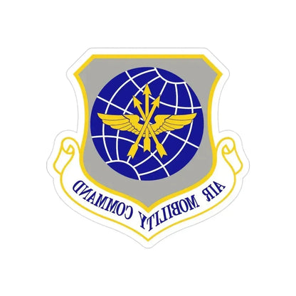Air Mobility Command (U.S. Air Force) REVERSE PRINT Transparent Die-Cut STICKER 3 Inch Die-Cut Transparent - The Sticker Space