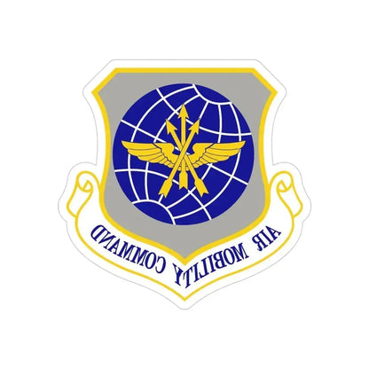 Air Mobility Command (U.S. Air Force) REVERSE PRINT Transparent Die-Cut STICKER 4 Inch Die-Cut Transparent - The Sticker Space