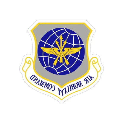Air Mobility Command (U.S. Air Force) REVERSE PRINT Transparent Die-Cut STICKER 5 Inch Die-Cut Transparent - The Sticker Space