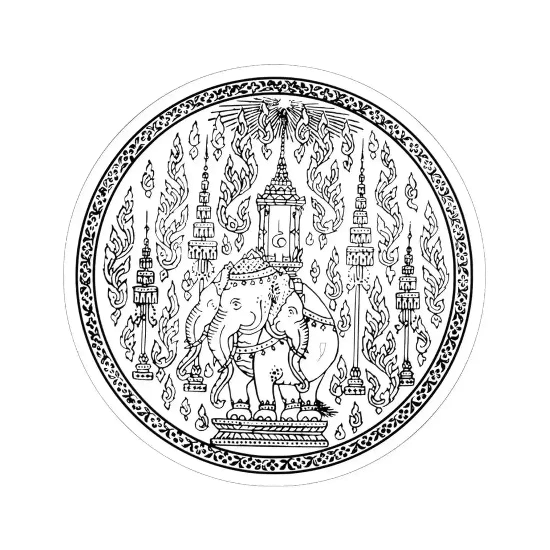 Airaphot Ong Yai seal black (Thailand) STICKER Vinyl Kiss-Cut Decal 6 Inch White - The Sticker Space