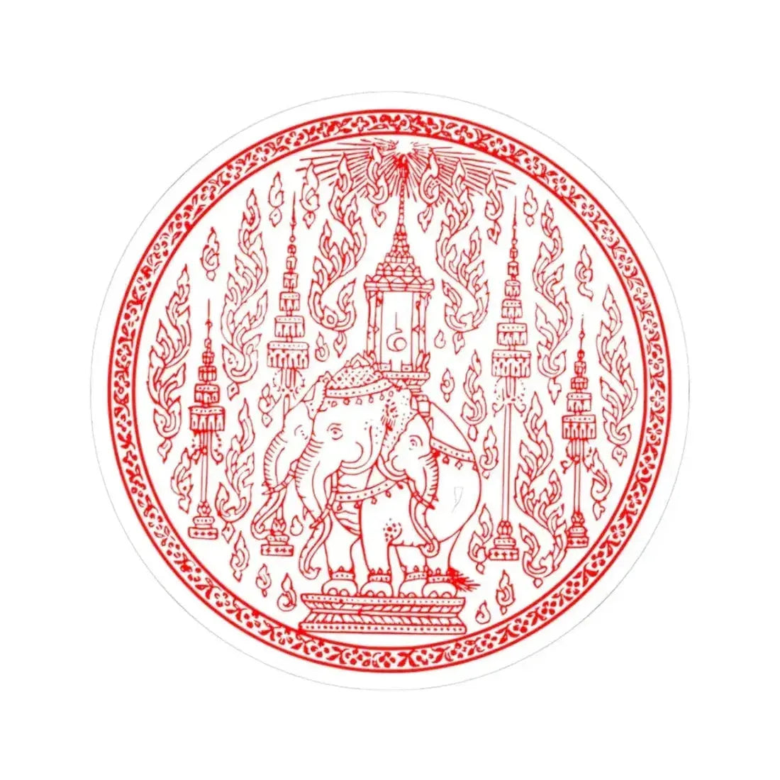 Airaphot Ong Yai seal red (Thailand) STICKER Vinyl Kiss-Cut Decal 3 Inch White - The Sticker Space