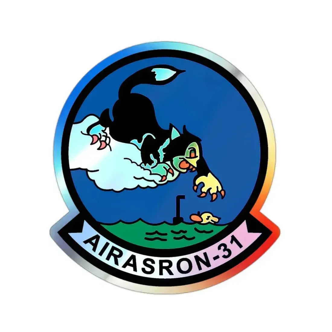 AIRASRON 31 (U.S. Navy) Holographic STICKER Die-Cut Vinyl Decal 2 Inch Holographic - The Sticker Space