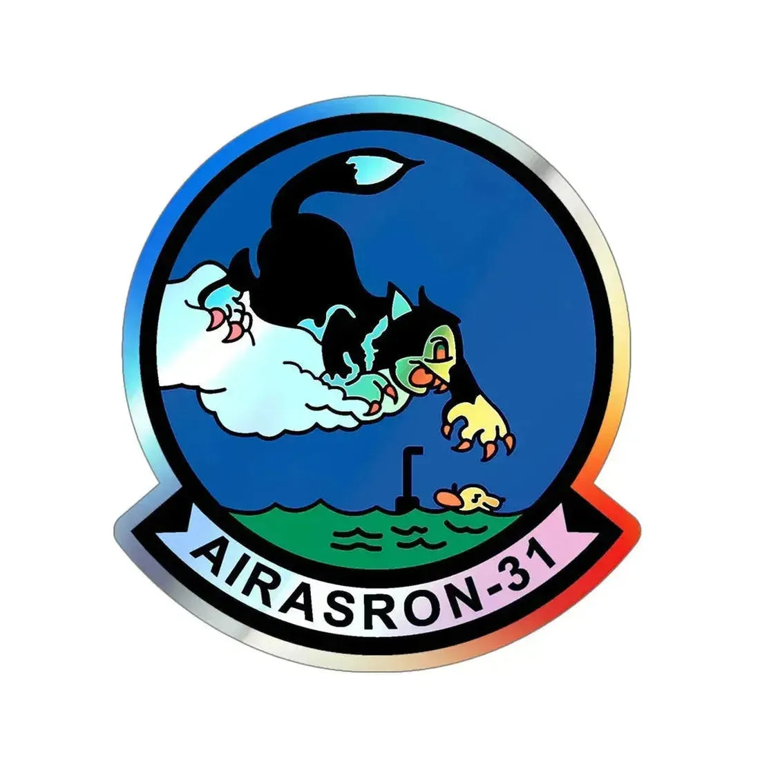 AIRASRON 31 (U.S. Navy) Holographic STICKER Die-Cut Vinyl Decal 6 Inch Holographic - The Sticker Space