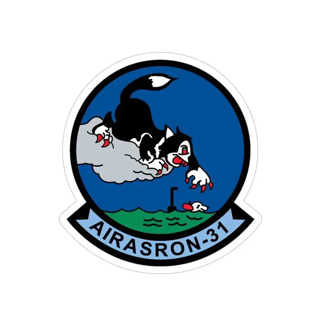 AIRASRON 31 (U.S. Navy) Transparent STICKER Die-Cut Vinyl Decal 5 Inch - The Sticker Space
