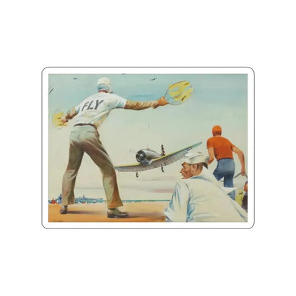 Aircraft Carrier illustration (Magazine Illustration) STICKER Vinyl Die-Cut Decal White Die-Cut 3 Inch - The Sticker Space