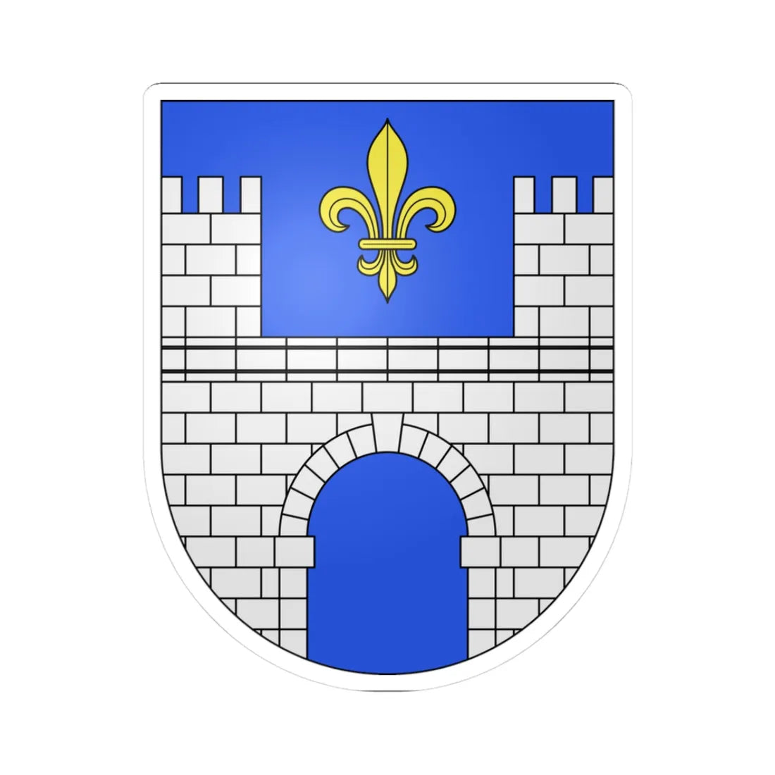 AireLaVille-coat of arms (Switzerland) (Coat of Arms) STICKER Vinyl Kiss-Cut Decal 3 Inch White - The Sticker Space