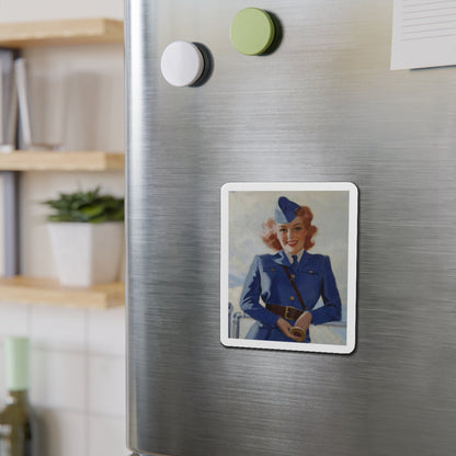 Airline Model (Magazine Illustration) Refrigerator Magnet-The Sticker Space