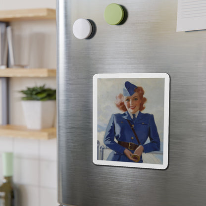 Airline Model (Magazine Illustration) Refrigerator Magnet-The Sticker Space