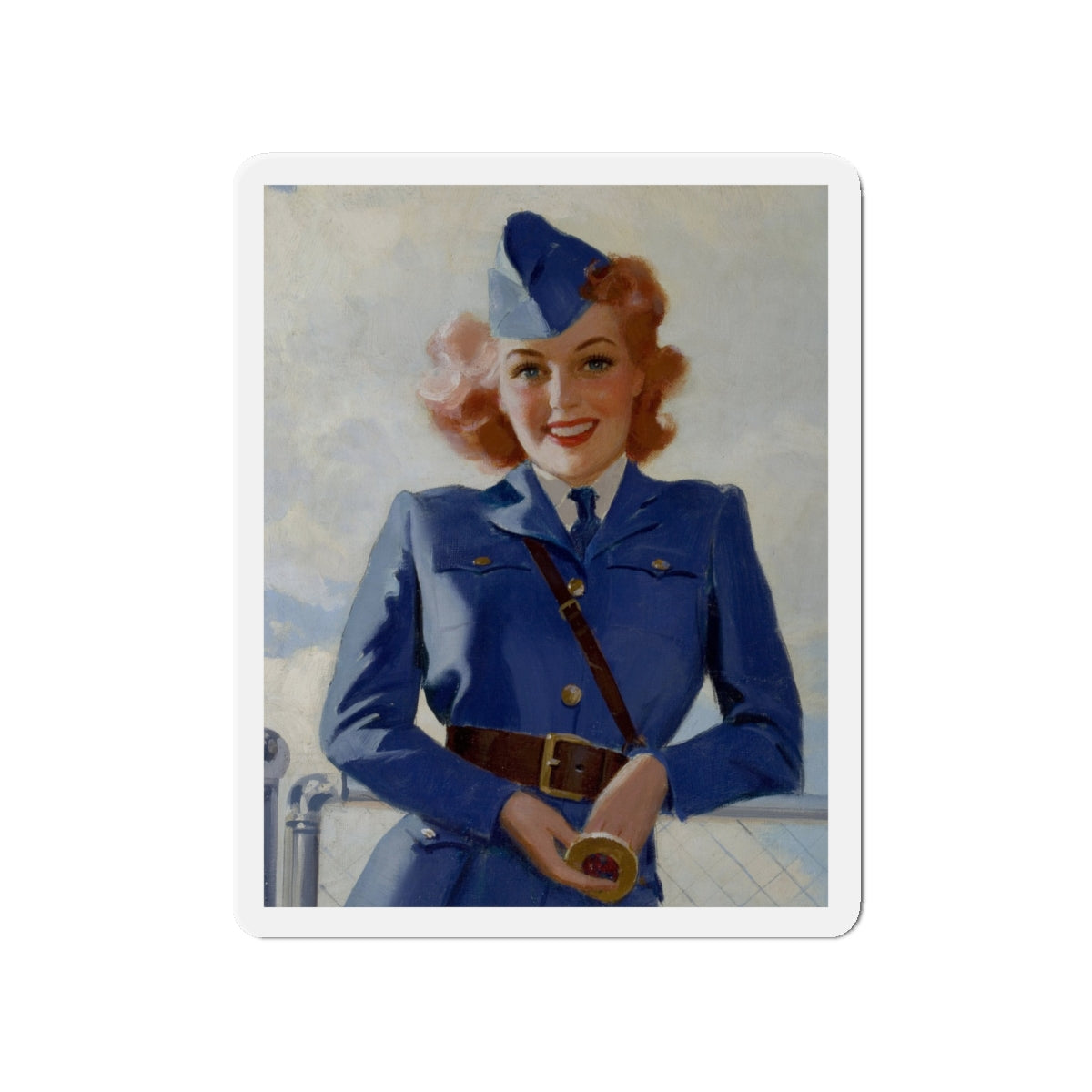 Airline Model (Magazine Illustration) Refrigerator Magnet-4" x 4"-The Sticker Space