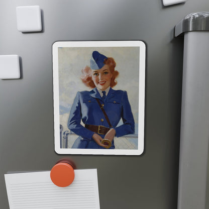 Airline Model (Magazine Illustration) Refrigerator Magnet-The Sticker Space