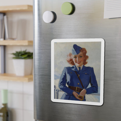 Airline Model (Magazine Illustration) Refrigerator Magnet-The Sticker Space