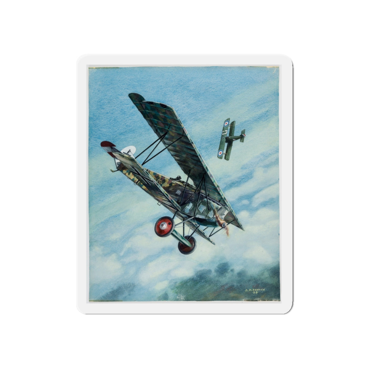 Airplane, 1958 (Magazine Illustration) Refrigerator Magnet-5" x 5"-The Sticker Space