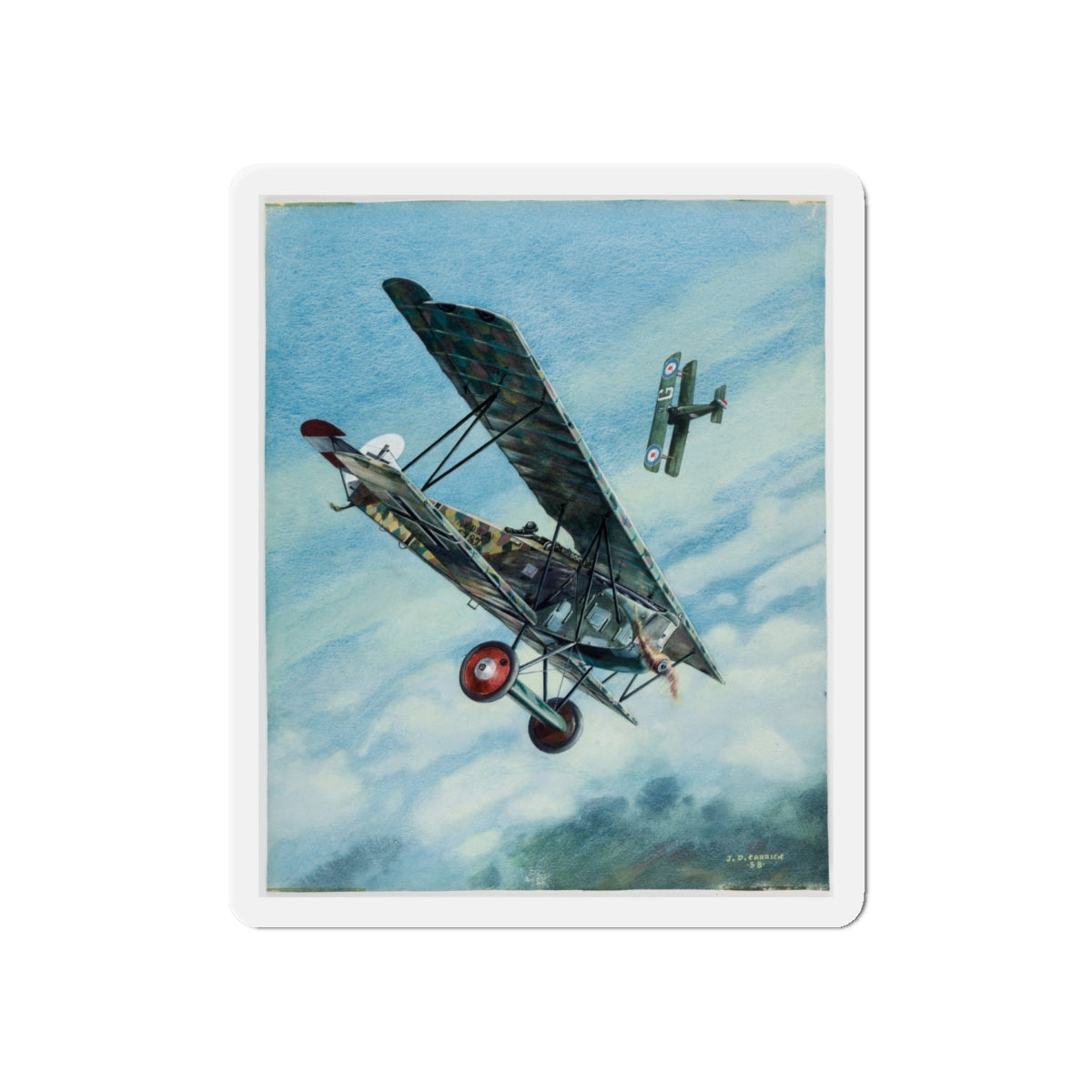 Airplane, 1958 (Magazine Illustration) Refrigerator Magnet-6" × 6"-The Sticker Space