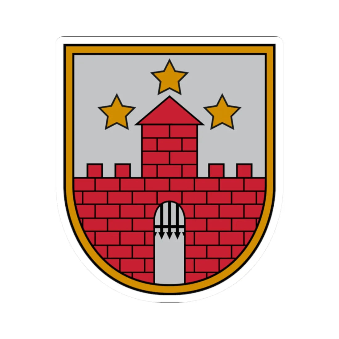 Aizputes novads COA (Latvia) (Coat of Arms) STICKER Vinyl Kiss-Cut Decal 2 Inch White - The Sticker Space