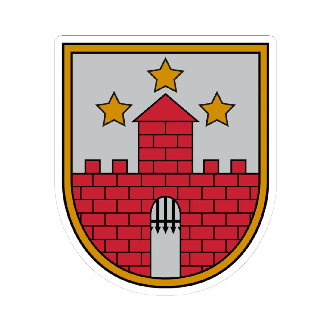 Aizputes novads COA (Latvia) (Coat of Arms) STICKER Vinyl Kiss-Cut Decal 3 Inch White - The Sticker Space