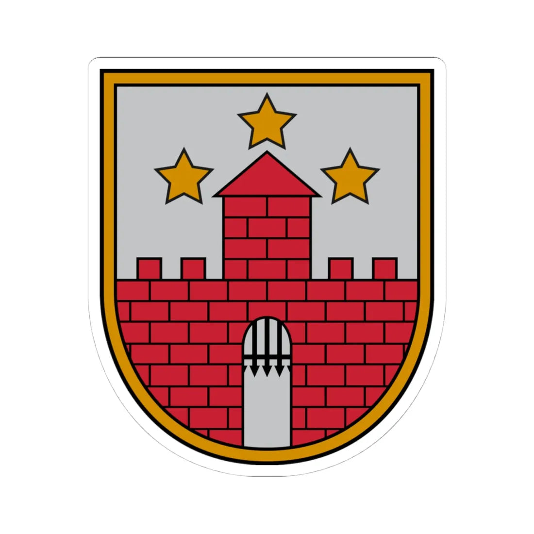 Aizputes novads COA (Latvia) (Coat of Arms) STICKER Vinyl Kiss-Cut Decal 4 Inch White - The Sticker Space