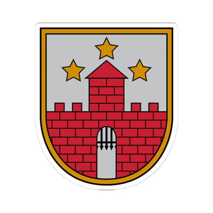 Aizputes novads COA (Latvia) (Coat of Arms) STICKER Vinyl Kiss-Cut Decal 4 Inch White - The Sticker Space