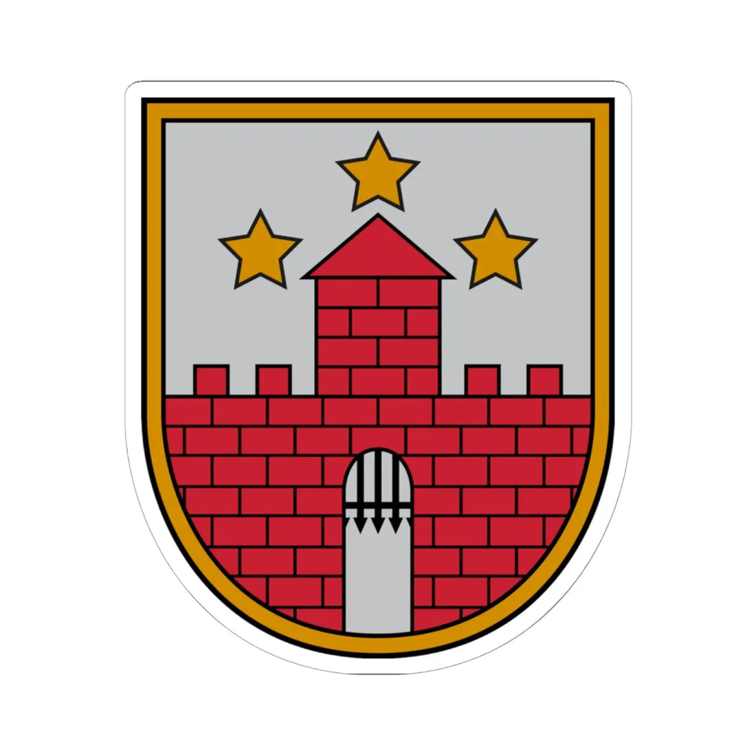 Aizputes novads COA (Latvia) (Coat of Arms) STICKER Vinyl Kiss-Cut Decal 6 Inch White - The Sticker Space