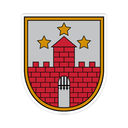 Aizputes novads COA (Latvia) (Coat of Arms) STICKER Vinyl Kiss-Cut Decal 6 Inch White - The Sticker Space