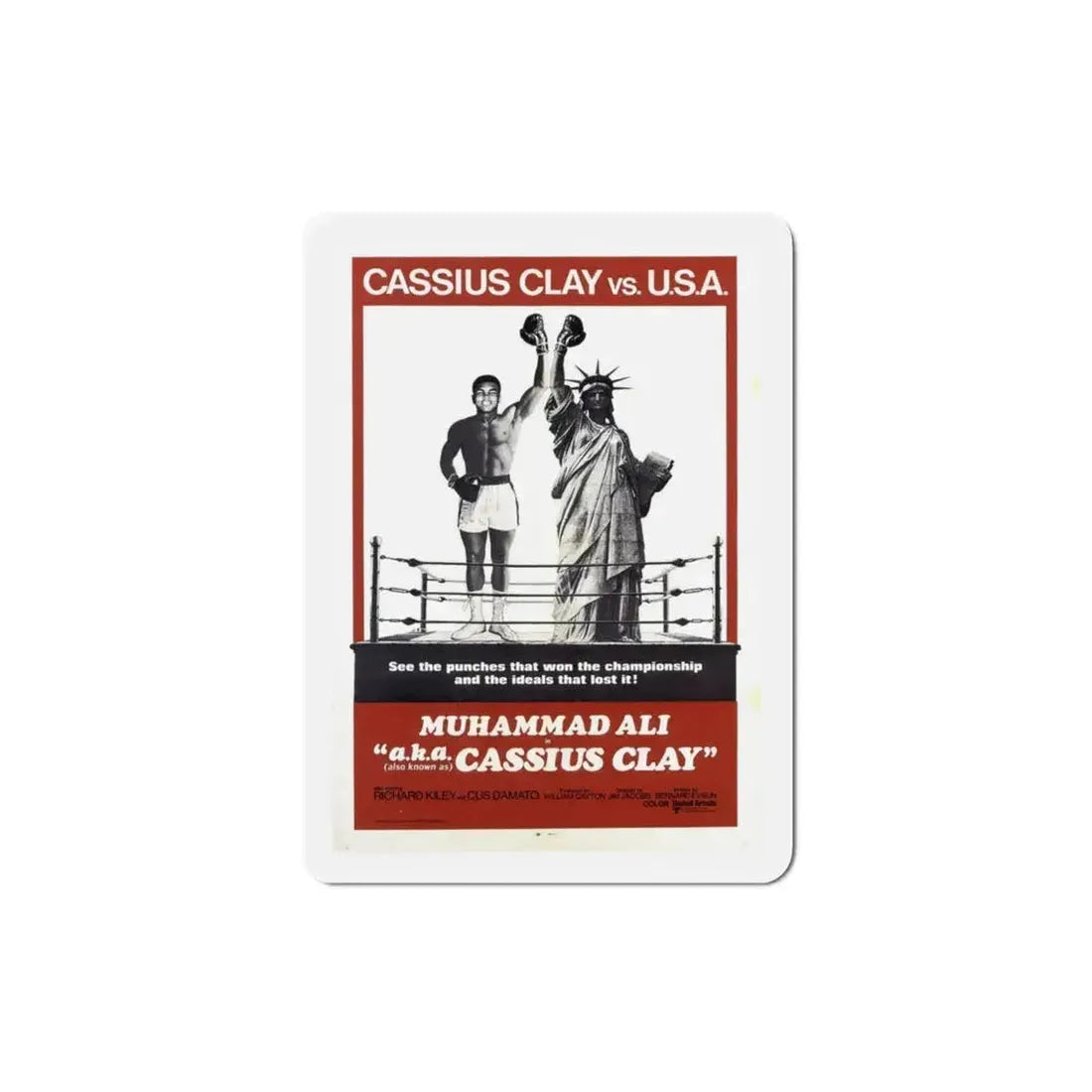 Aka Cassius Clay 1970 Movie Poster Refrigerator Magnet 3 Inch - The Sticker Space