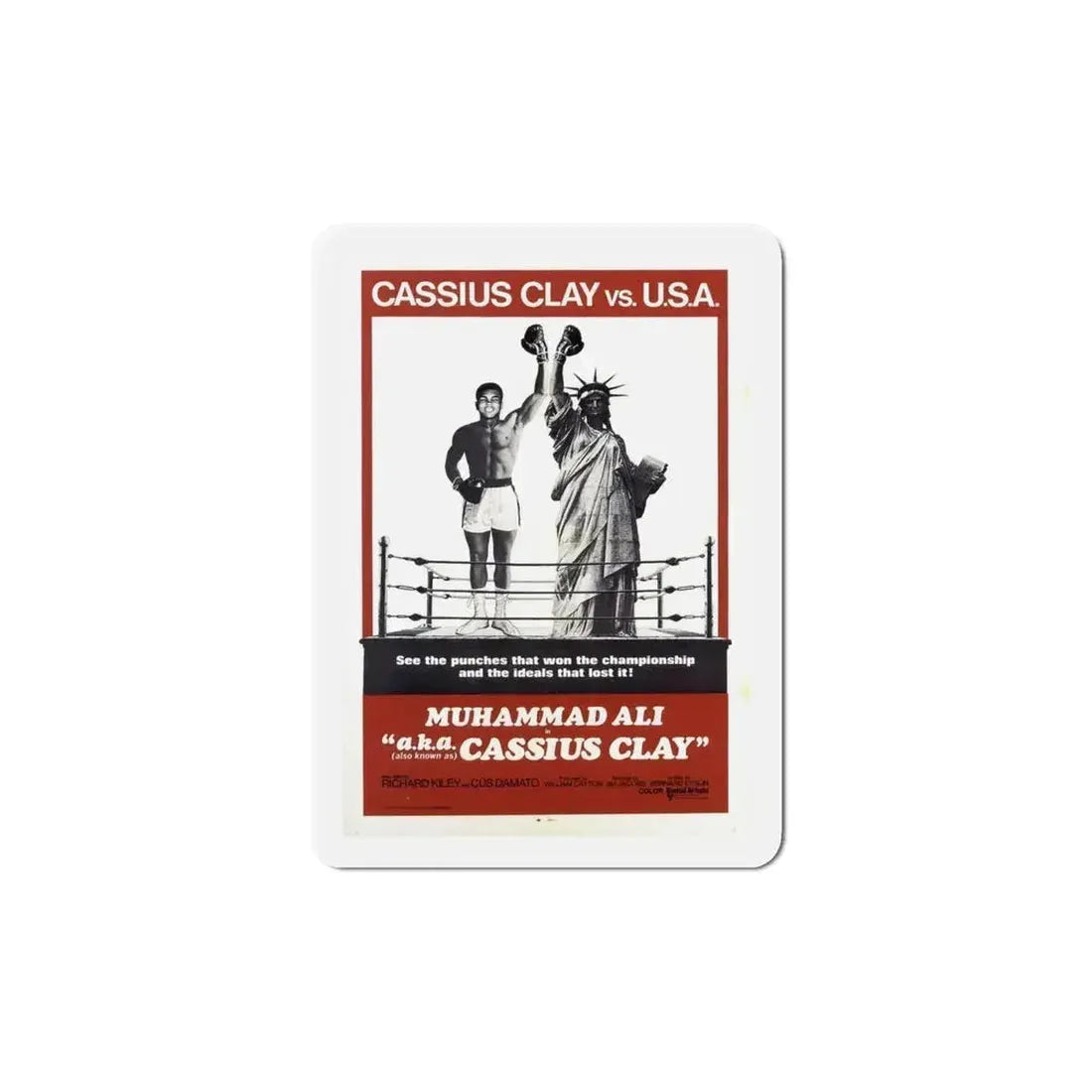 Aka Cassius Clay 1970 Movie Poster Refrigerator Magnet 6 Inch - The Sticker Space