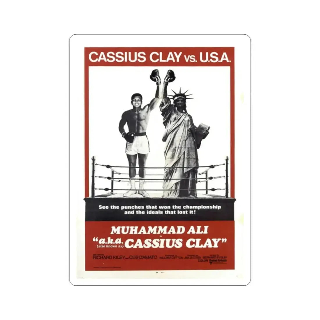 Aka Cassius Clay 1970 Movie Poster STICKER Vinyl Die-Cut Decal - The Sticker Space