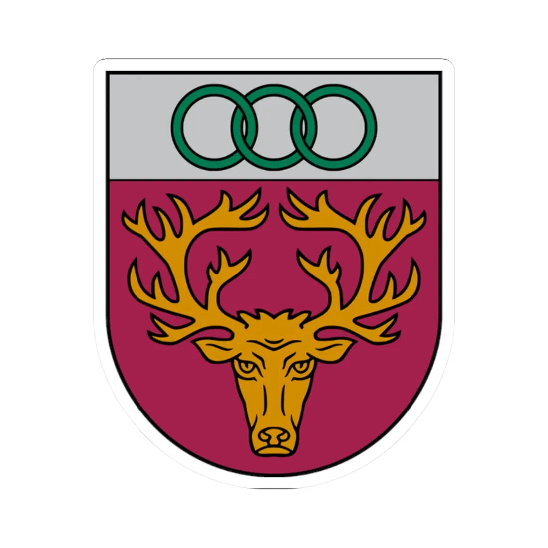 Aknīstes novads COA (Latvia) (Coat of Arms) STICKER Vinyl Kiss-Cut Decal 2 Inch White - The Sticker Space