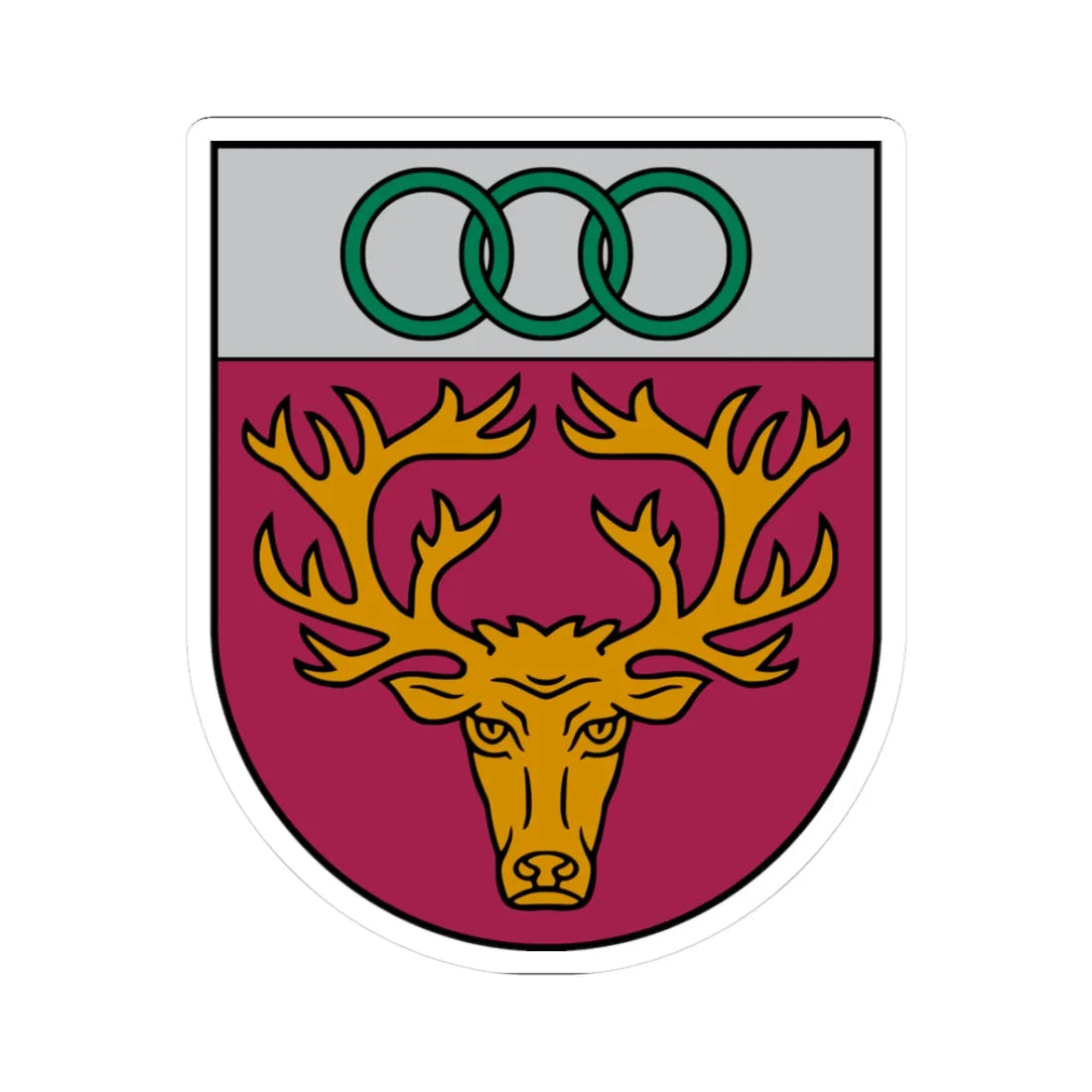 Aknīstes novads COA (Latvia) (Coat of Arms) STICKER Vinyl Kiss-Cut Decal 3 Inch White - The Sticker Space