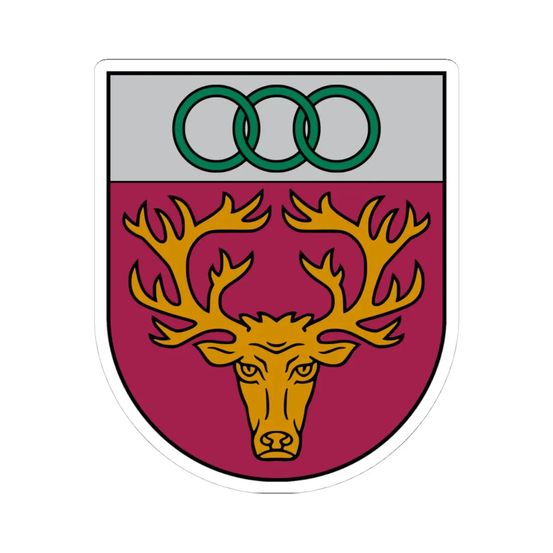 Aknīstes novads COA (Latvia) (Coat of Arms) STICKER Vinyl Kiss-Cut Decal 4 Inch White - The Sticker Space