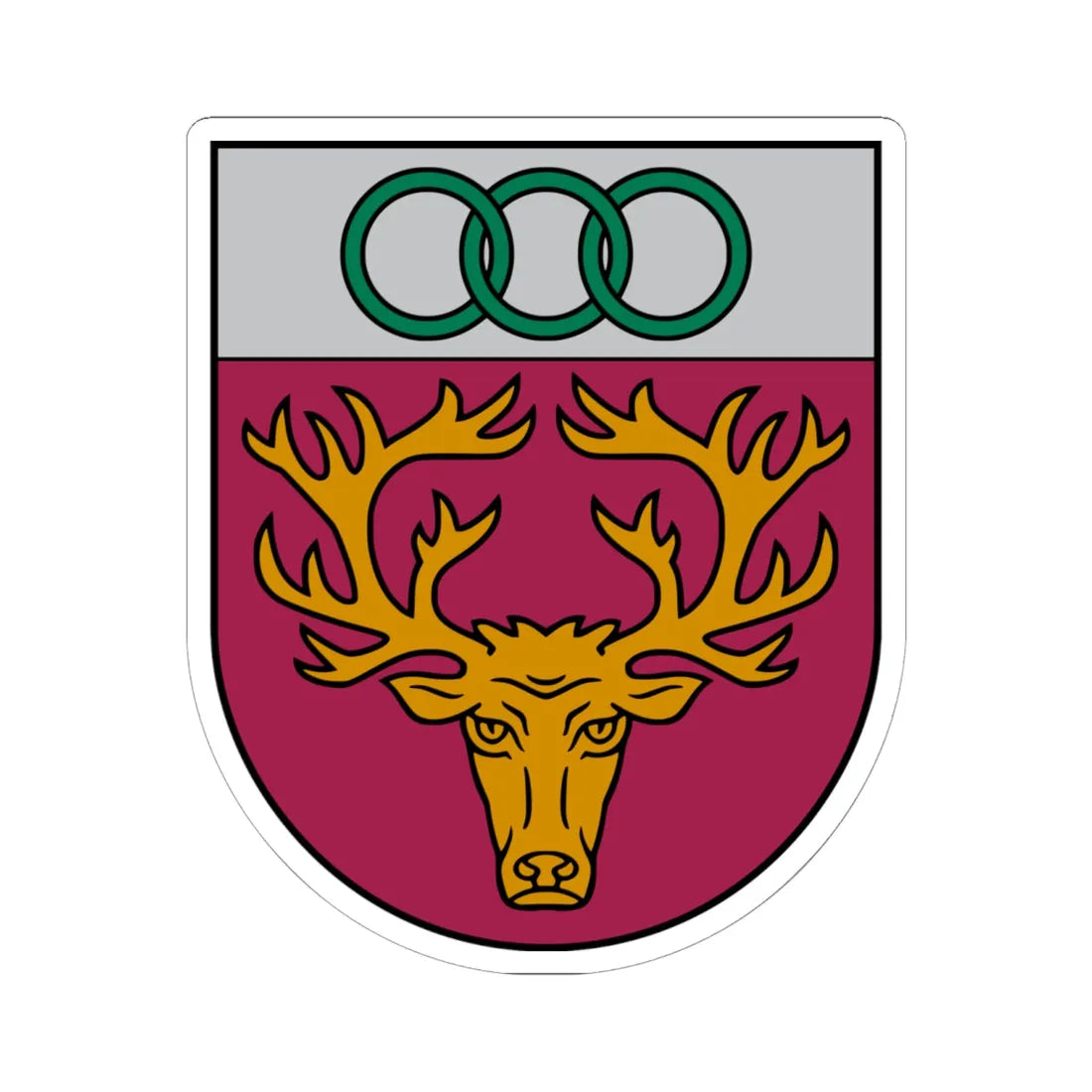 Aknīstes novads COA (Latvia) (Coat of Arms) STICKER Vinyl Kiss-Cut Decal 6 Inch White - The Sticker Space