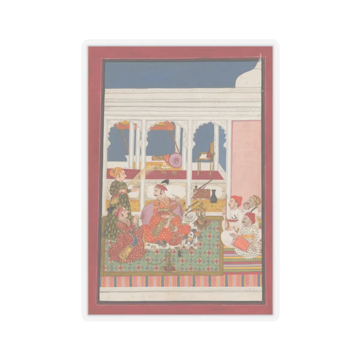 Ala Bagas - Maharaja Baghji with Courtiers and His Infant Son - ca. 1750 - STICKER Vinyl Kiss-Cut Decal