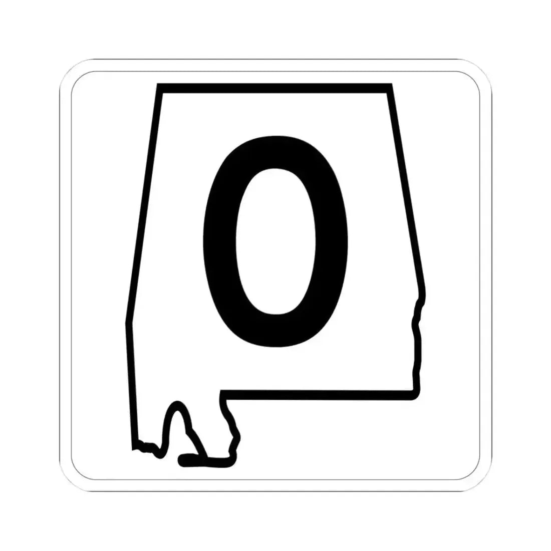 Alabama 0 1960 template (Alabama) (Road Sign) STICKER Vinyl Kiss-Cut Decal 3 Inch White - The Sticker Space
