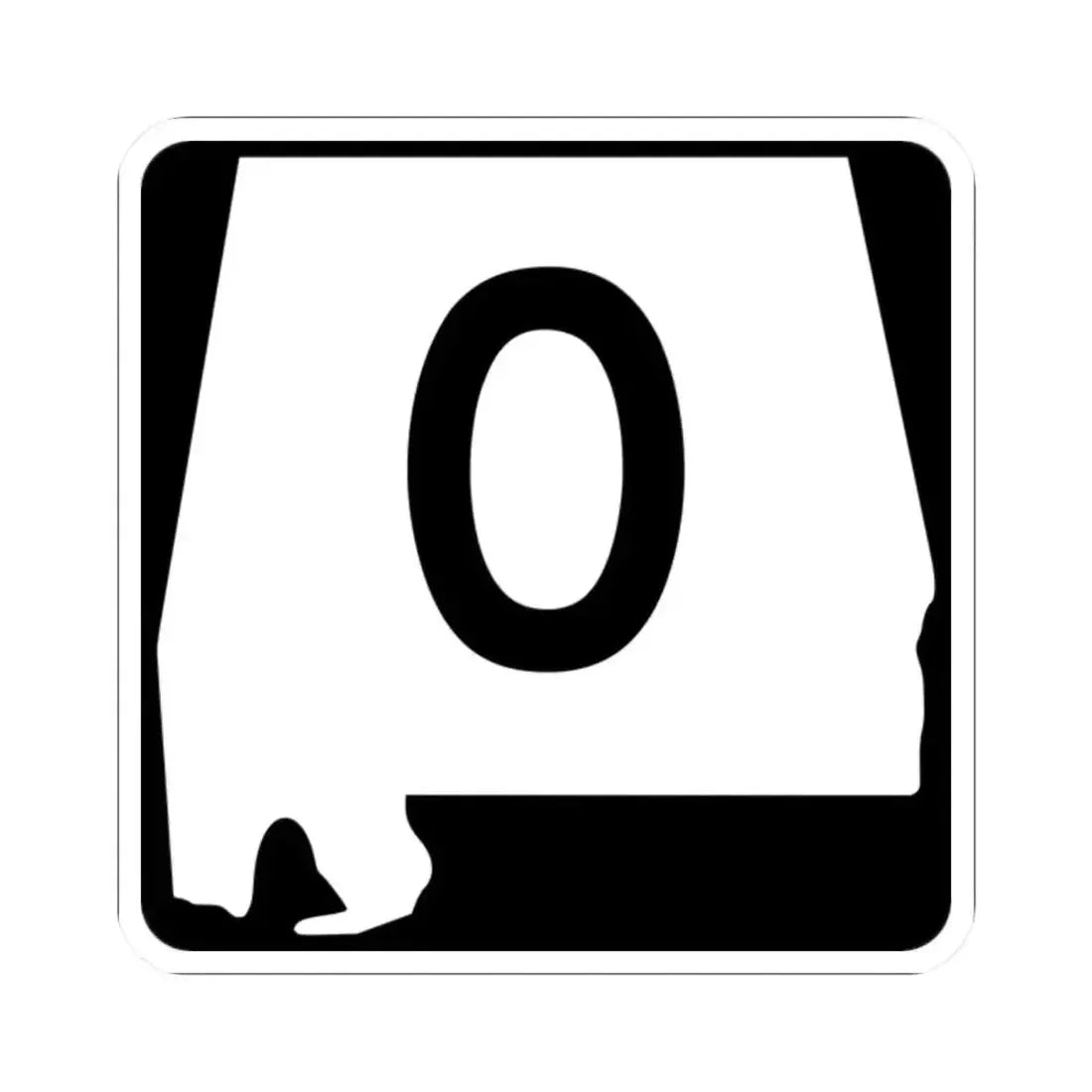 Alabama 0 (Alabama) (Road Sign) STICKER Vinyl Kiss-Cut Decal 2 Inch White - The Sticker Space