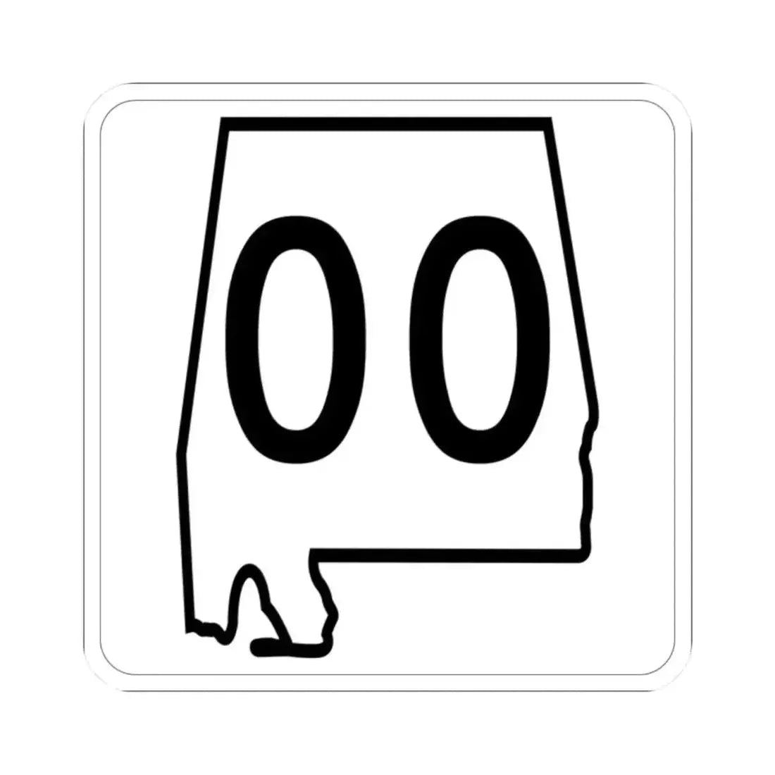 Alabama 00 1960 template (Alabama) (Road Sign) STICKER Vinyl Kiss-Cut Decal 2 Inch White - The Sticker Space